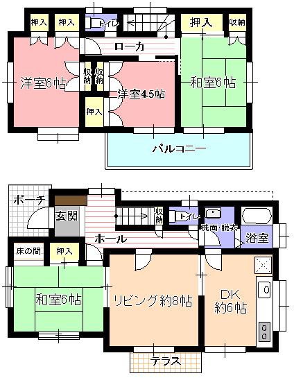 Floor plan. 14.5 million yen, 4LDK, Land area 106.27 sq m , Building area 93.36 sq m