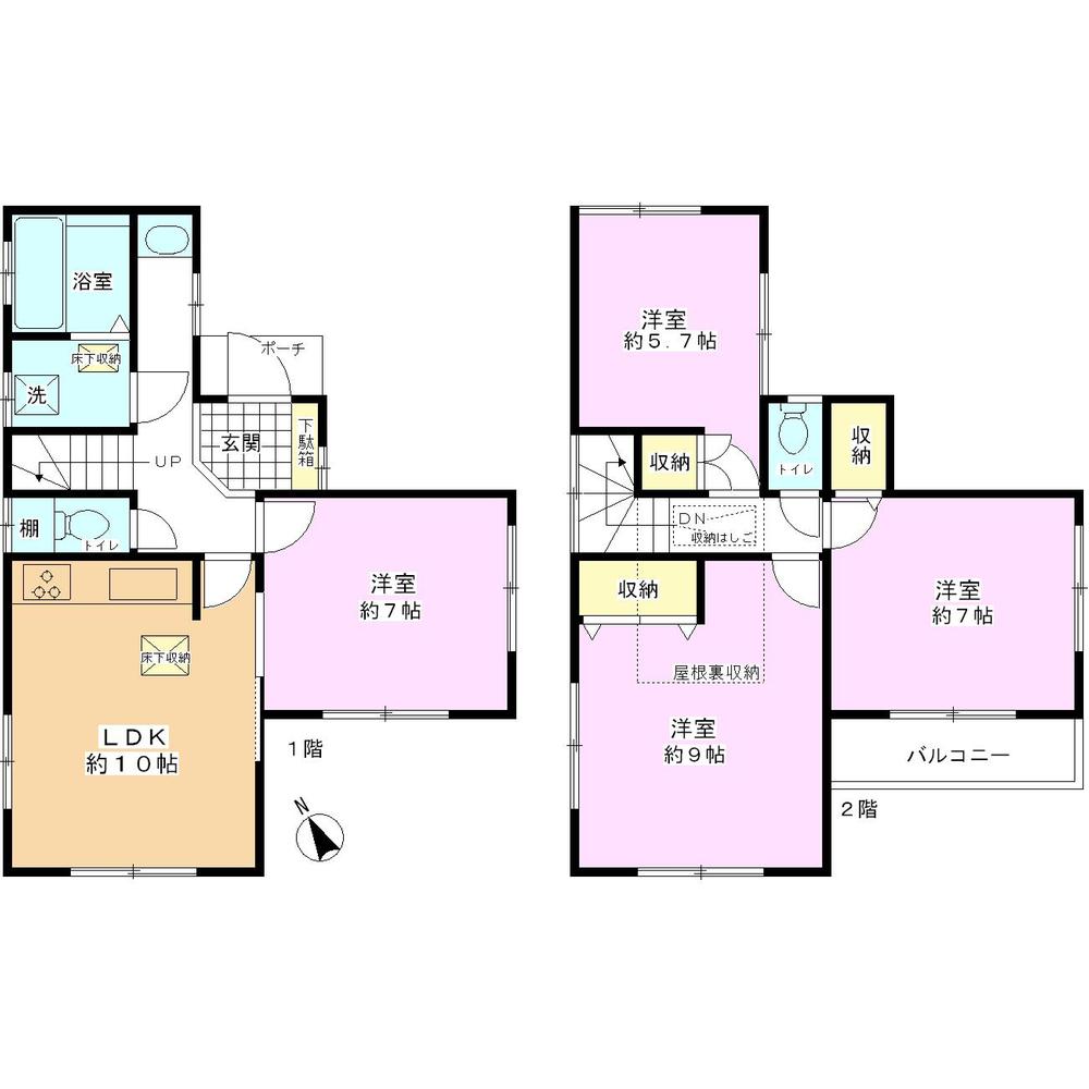 Floor plan. 19.5 million yen, 4LDK, Land area 110.4 sq m , Building area 90.26 sq m