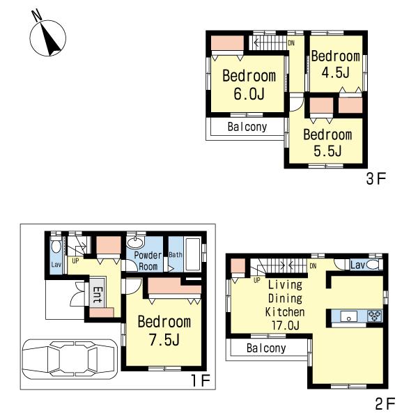 Floor plan. 47,800,000 yen, 4LDK, Land area 66.73 sq m , Building area 101.02 sq m