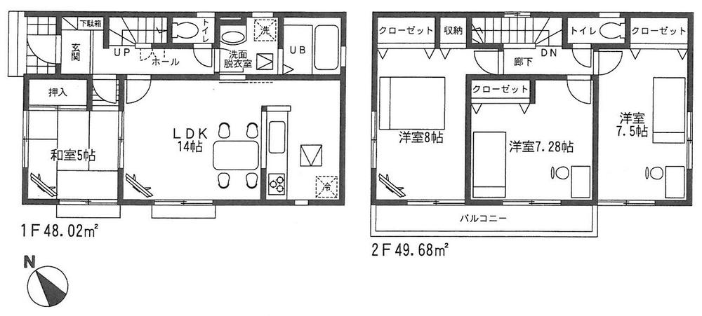 Floor plan. 22.5 million yen, 4LDK, Land area 101.48 sq m , Building area 97.7 sq m
