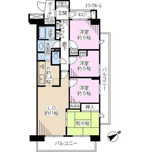 Floor plan. 4LDK, Price 33,500,000 yen, Occupied area 80.85 sq m , Balcony area 20.75 sq m