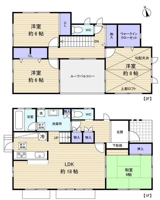 Floor plan. 29,800,000 yen, 4LDK, Land area 172 sq m , Building area 114.27 sq m floor plan: spacious vanity space with a linen cabinet