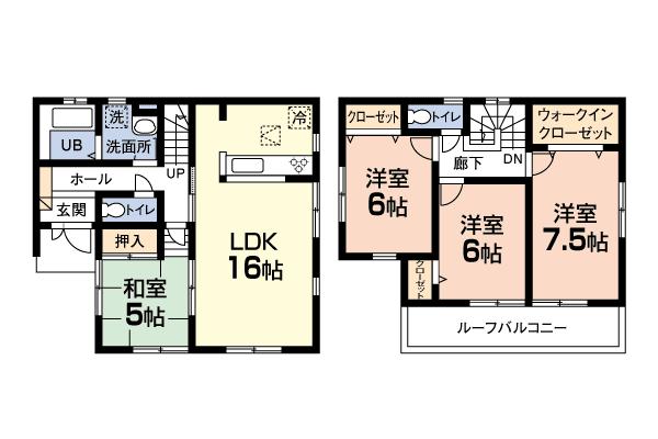 Floor plan. (1 Building), Price 30,800,000 yen, 4DK+S, Land area 123.75 sq m , Building area 98.95 sq m