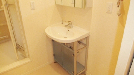 Washroom. Stylish independent wash basin