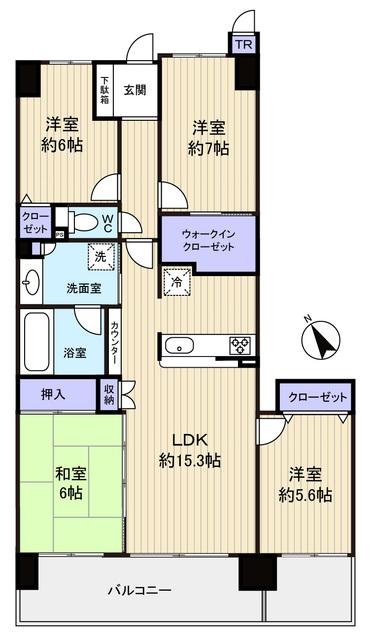 Floor plan. 4LDK, Price 23.8 million yen, Occupied area 85.24 sq m , Balcony area 16.3 sq m south 3 rooms per day is good