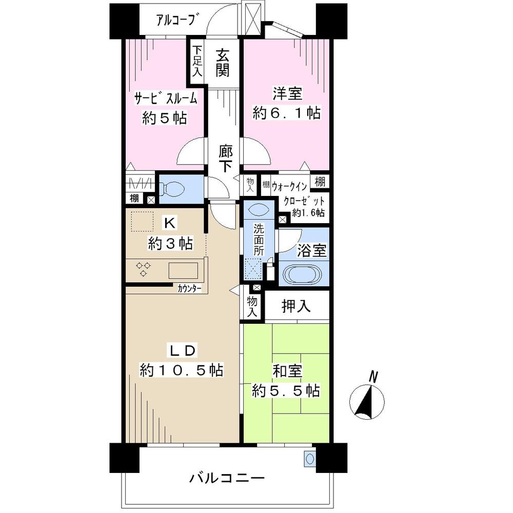 Floor plan. 2LDK + S (storeroom), Price 27,800,000 yen, Footprint 66.7 sq m , Balcony area 9.7 sq m