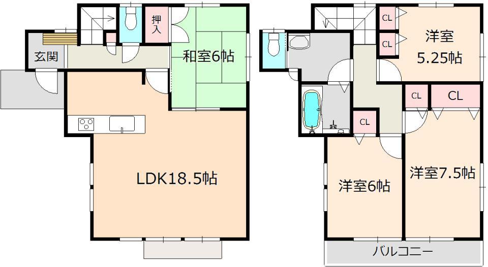 Floor plan. (21 Building), Price 36,040,000 yen, 4LDK, Land area 101.17 sq m , Building area 100.8 sq m