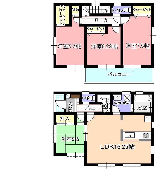 Floor plan. 30,800,000 yen, 4LDK + S (storeroom), Land area 116.49 sq m , Building area 98.12 sq m