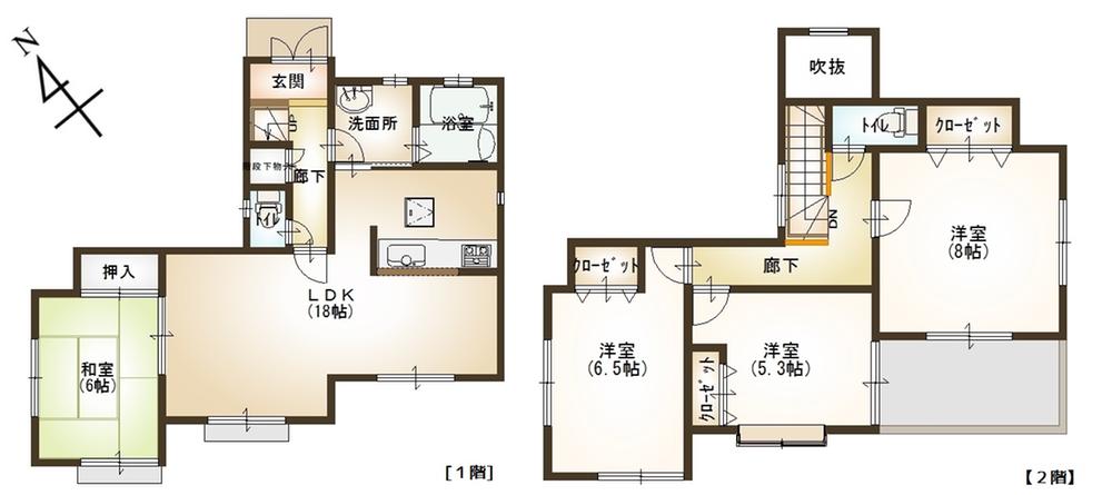 Floor plan. 27,800,000 yen, 4LDK, Land area 153.27 sq m , Building area 101.85 sq m