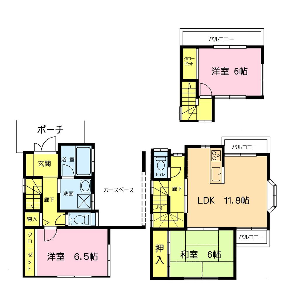 Floor plan. 25,800,000 yen, 3LDK, Land area 66 sq m , Building area 93.49 sq m