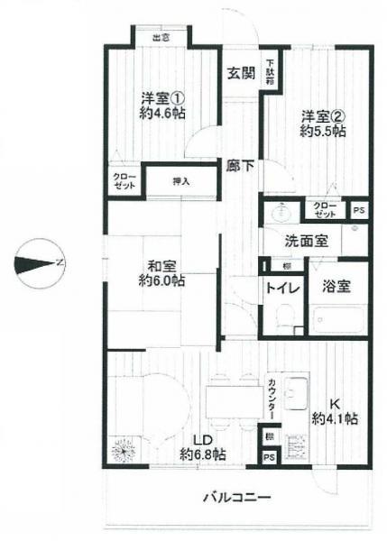 Floor plan. 3LDK, Price 18,800,000 yen, Footprint 62 sq m , Balcony area 8.12 sq m