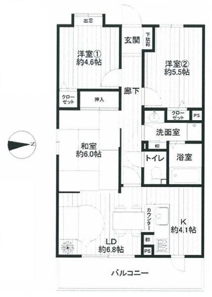 Floor plan. 3LDK, Price 18,800,000 yen, Footprint 62 sq m , Balcony area 8.12 sq m