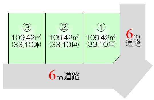Building plan example (Perth ・ appearance).  [Compartment Figure] : South 6m ・ West 6m road.