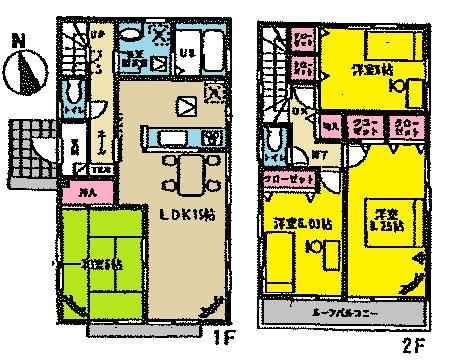 Floor plan. 43,800,000 yen, 4LDK, Land area 143.84 sq m , Building area 99.37 sq m floor plan