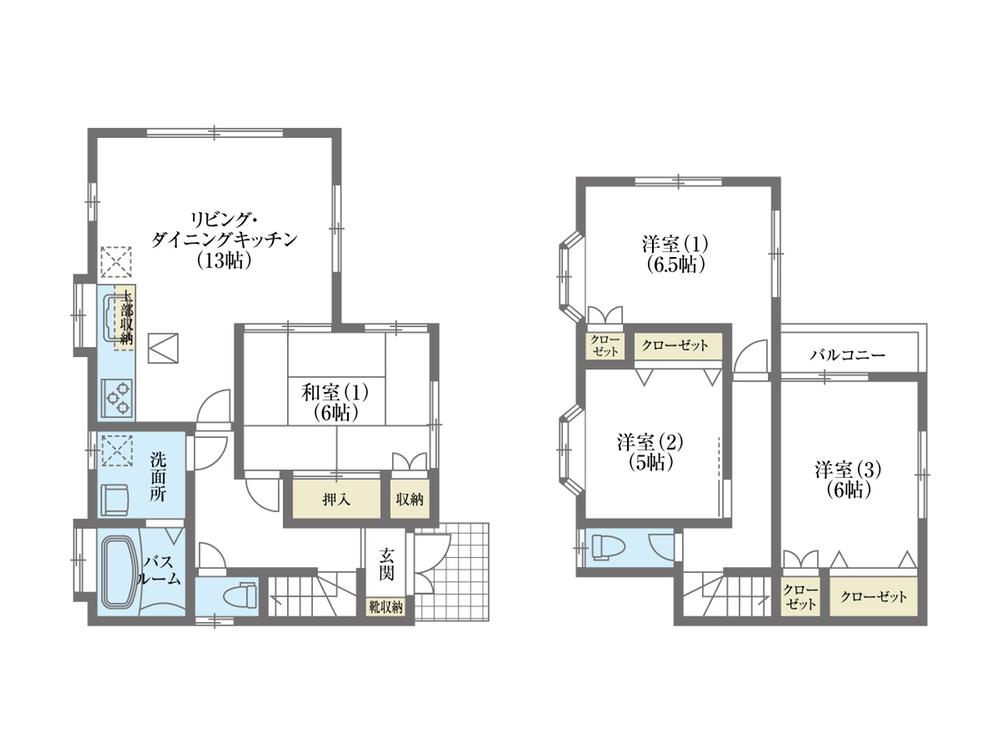 Floor plan. (D Building), Price 36,800,000 yen, 4LDK, Land area 100 sq m , Building area 90.88 sq m