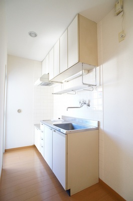 Kitchen. Two-burner gas stove can be installed in a bring-your-own It is a city gas.