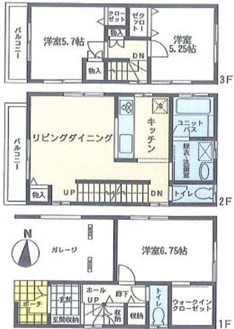 Floor plan. 34,800,000 yen, 3LDK + S (storeroom), Land area 63.44 sq m , Building area 95.12 sq m floor plan