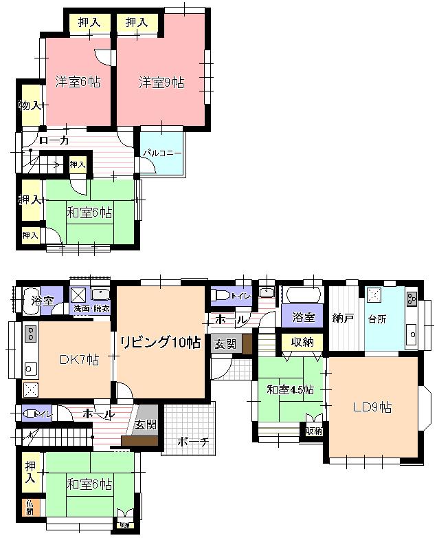 Floor plan. 29,800,000 yen, 5LLDDKK + S (storeroom), Land area 196.41 sq m , Building area 160.33 sq m