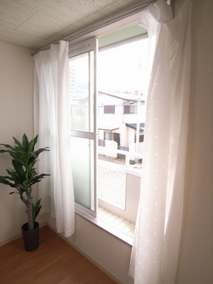 Living and room. Balcony side window. There is no also tall building in front of the eyes.