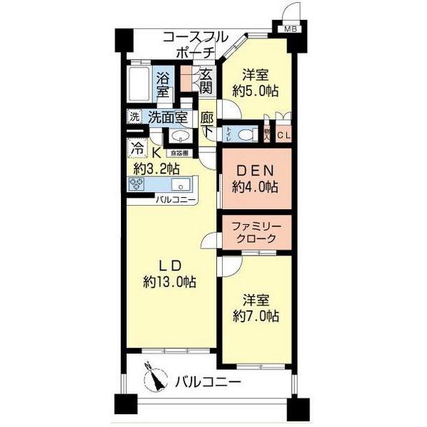Floor plan. 2LDK, Price 26,800,000 yen, Occupied area 68.24 sq m , Balcony area 10.29 sq m