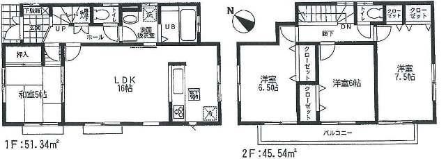 Floor plan. 20.8 million yen, 4LDK, Land area 125.34 sq m , Building area 96.88 sq m