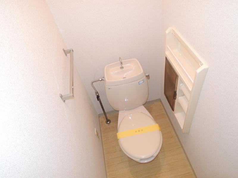 Toilet. It is beautifully cleaning being completed