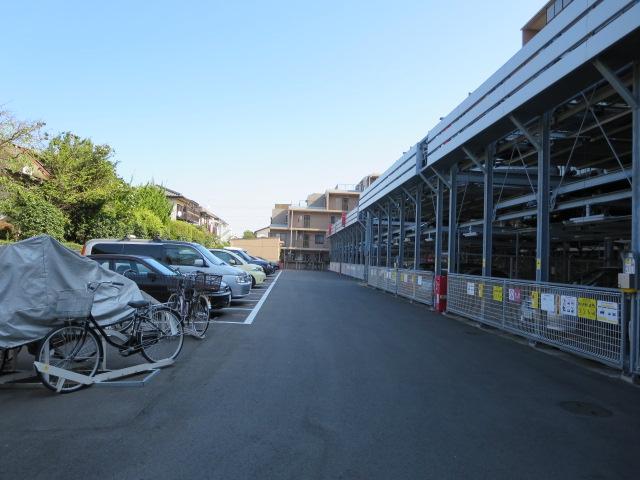 Parking lot. Spacious multi-storey car park.