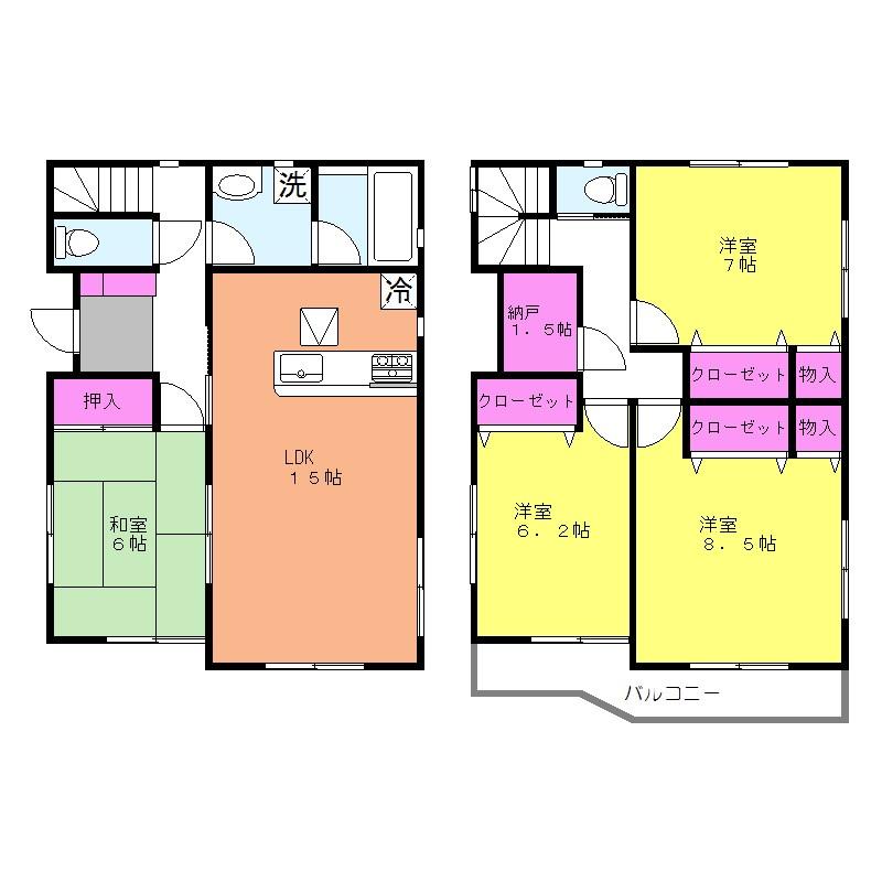 Floor plan. (Building 2), Price 17.8 million yen, 4LDK+S, Land area 127.21 sq m , Building area 103.27 sq m