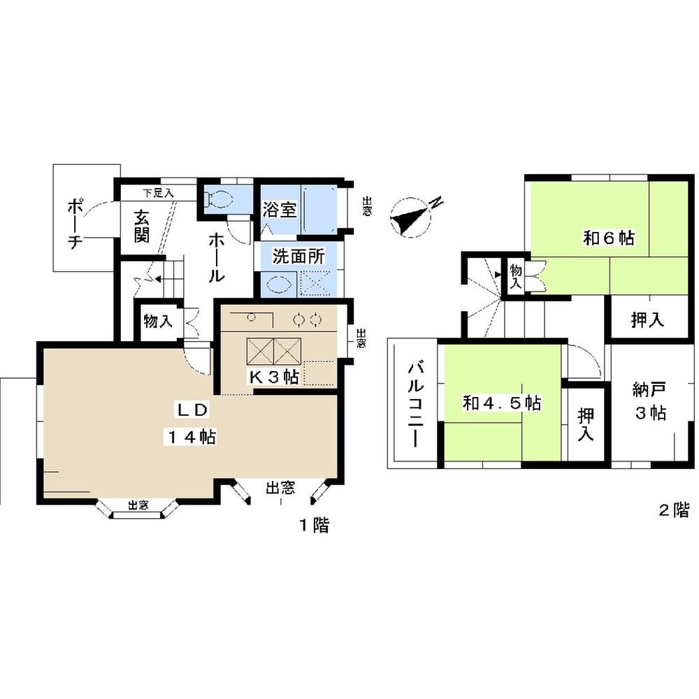 Floor plan. 13.3 million yen, 2LDK + S (storeroom), Land area 100.18 sq m , Building area 71.92 sq m