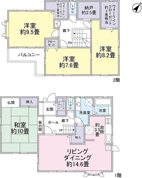 Floor plan. 31,800,000 yen, 4LDK + S (storeroom), Land area 175.25 sq m , Building area 140.5 sq m