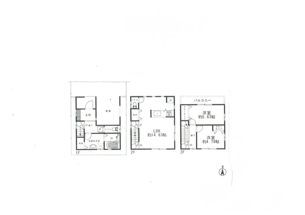 Floor plan. 27,700,000 yen, 2LDK, Land area 52.16 sq m , Building area 82.39 sq m
