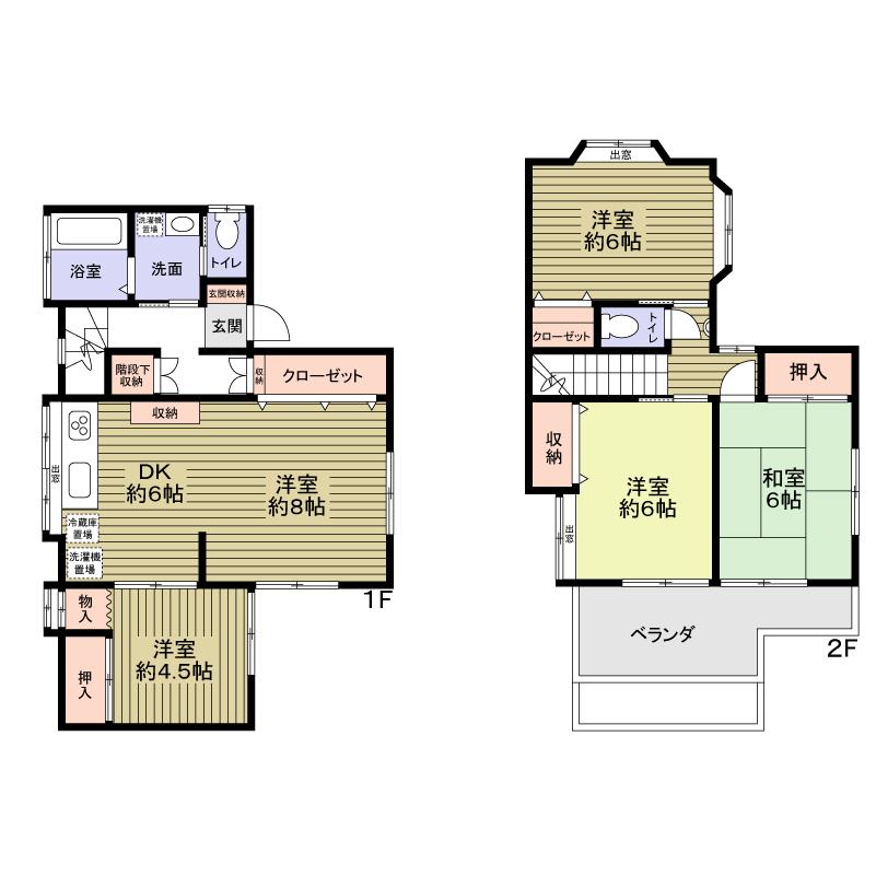Floor plan. 7.9 million yen, 4LDK, Land area 102.6 sq m , Building area 89.91 sq m