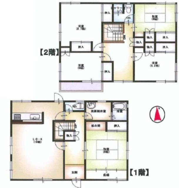 Floor plan. 22,800,000 yen, 5LDK, Land area 153.58 sq m , Building area 145.74 sq m