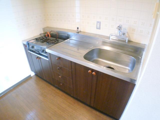 Kitchen. Two-burner stove is attached at the facility.