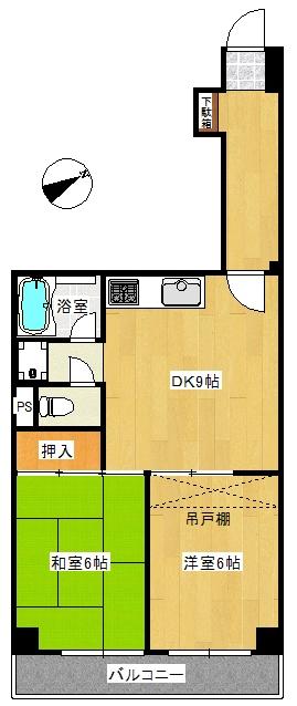 Floor plan. 2DK, Price 10,650,000 yen, Occupied area 52.02 sq m , Balcony area 6.18 sq m