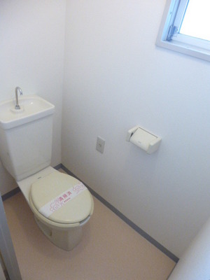 Toilet. It comes with a window to the toilet