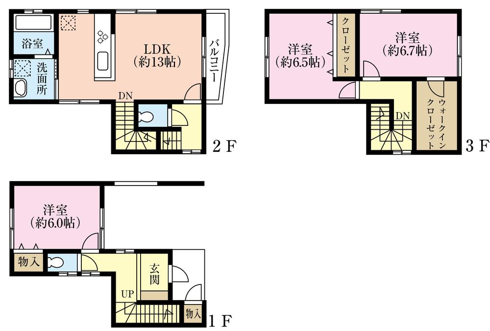 Floor plan. 38,800,000 yen, 3LDK, Land area 52.85 sq m , Building area 92.85 sq m