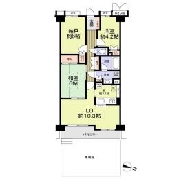 Floor plan. 2LDK + S (storeroom), Price 19.9 million yen, Occupied area 65.97 sq m , Balcony area 7.83 sq m