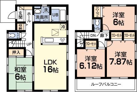 Floor plan. 29,800,000 yen, 4LDK, Land area 206.17 sq m , Building area 99.78 sq m