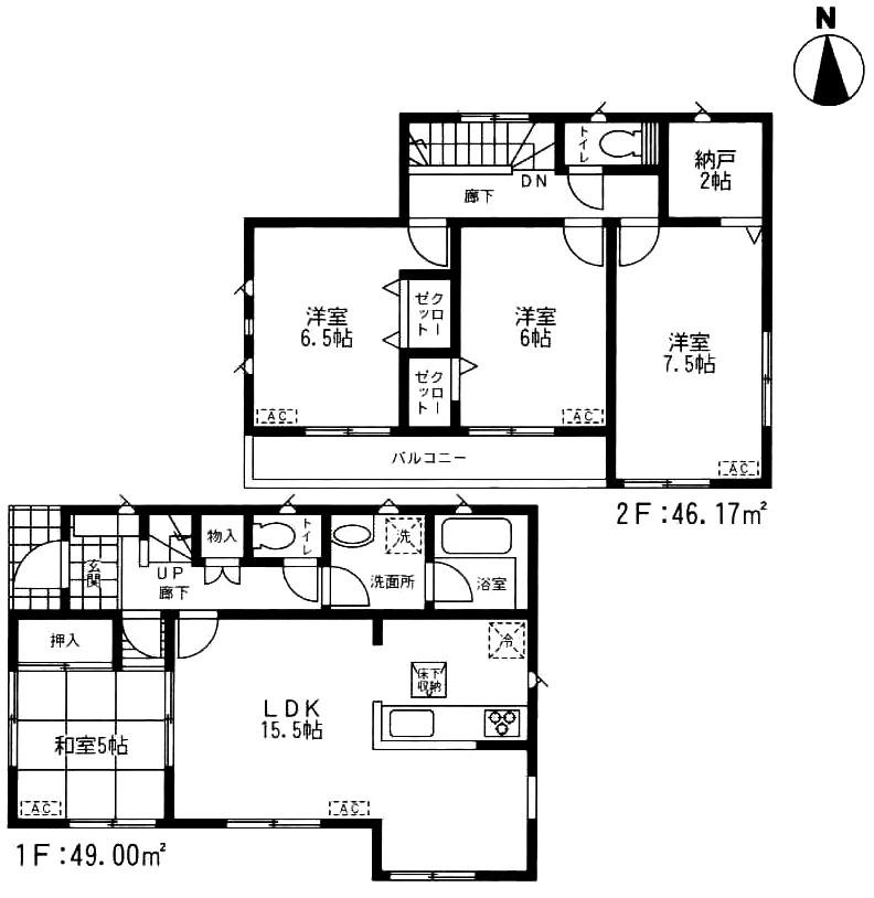 Floor plan. (1 Building), Price 28.8 million yen, 4LDK+S, Land area 139.04 sq m , Building area 95.17 sq m