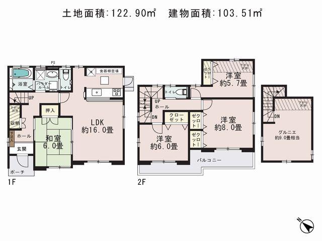 Floor plan. (11 Building), Price 29,800,000 yen, 4LDK, Land area 122.9 sq m , Building area 103.51 sq m