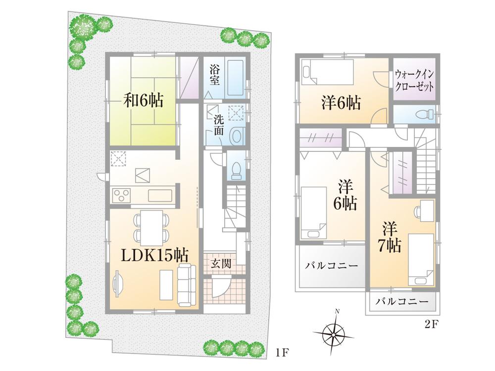 Floor plan. (2), Price 26.5 million yen, 4LDK, Land area 112.86 sq m , Building area 95.88 sq m