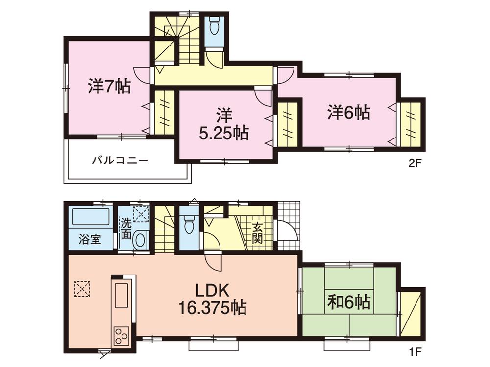 Floor plan. (1 Building), Price 29,800,000 yen, 4LDK, Land area 100 sq m , Building area 97.09 sq m