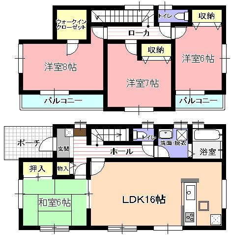 Floor plan. (1 Building), Price 37,800,000 yen, 4LDK+S, Land area 139.82 sq m , Building area 105.99 sq m