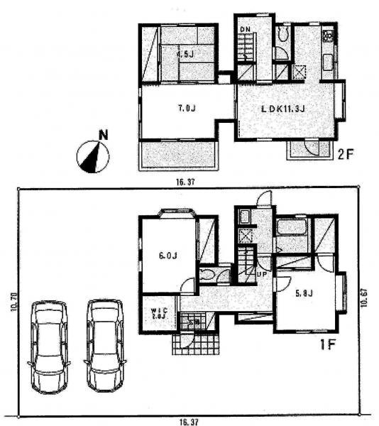 Floor plan. 18,800,000 yen, 4LDK, Land area 208.25 sq m , Building area 96.89 sq m