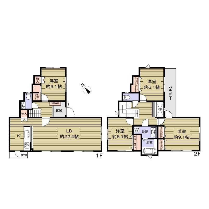 Floor plan. 41,900,000 yen, 4LDK, Land area 129.17 sq m , Building area 116.33 sq m indoor (November 2013) Shooting