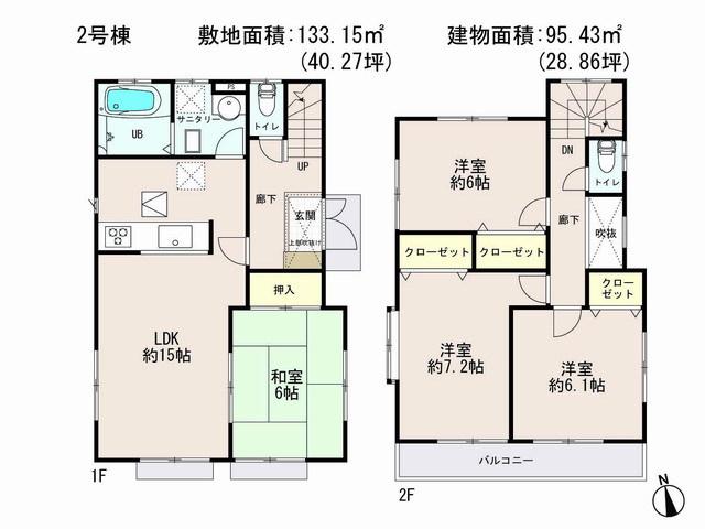 Floor plan. 21,800,000 yen, 4LDK, Land area 133.15 sq m , Building area 95.43 sq m floor plan