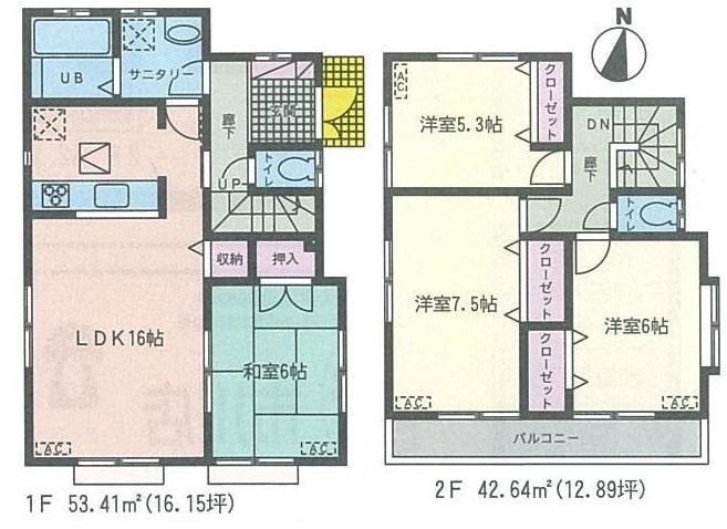 Floor plan. (9 Building), Price 22,800,000 yen, 4LDK, Land area 155.92 sq m , Building area 96.05 sq m