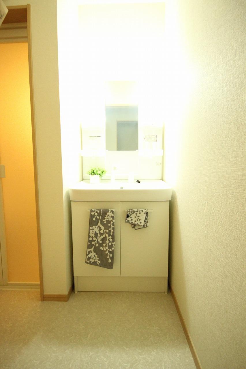 Wash basin, toilet. Washroom