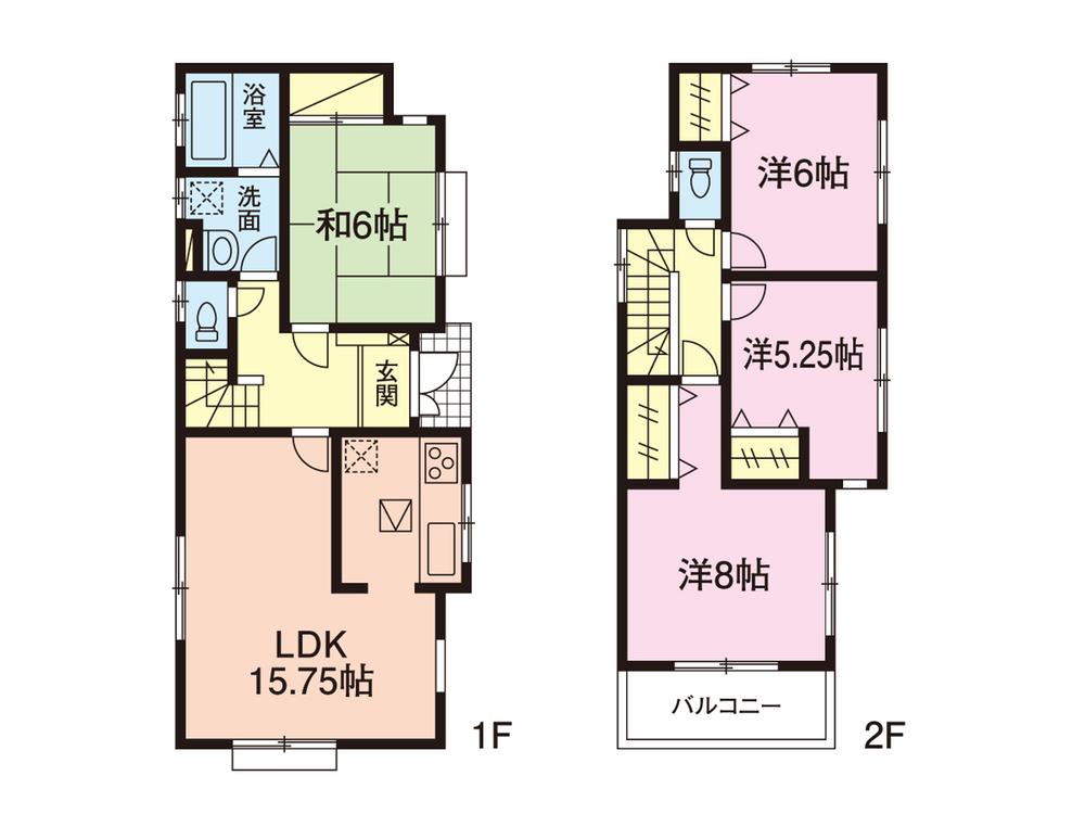 Floor plan. 24,800,000 yen, 4LDK, Land area 166.66 sq m , Building area 95.64 sq m